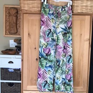 Wide leg pants with a tropical flare